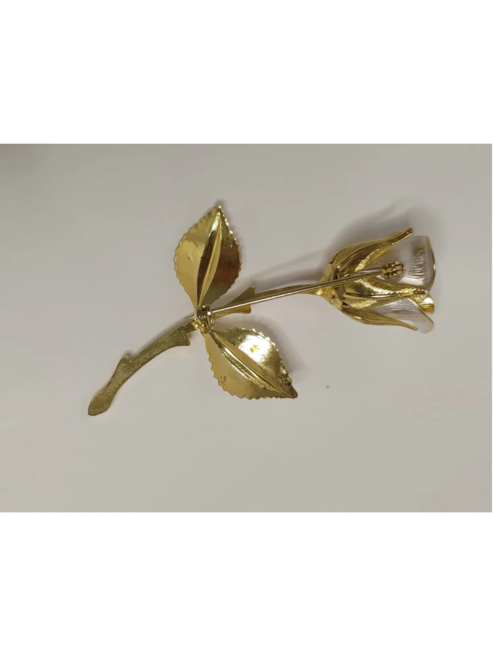 Women's Unsigned Romantic Rose Brooch One Size Gold and Silver